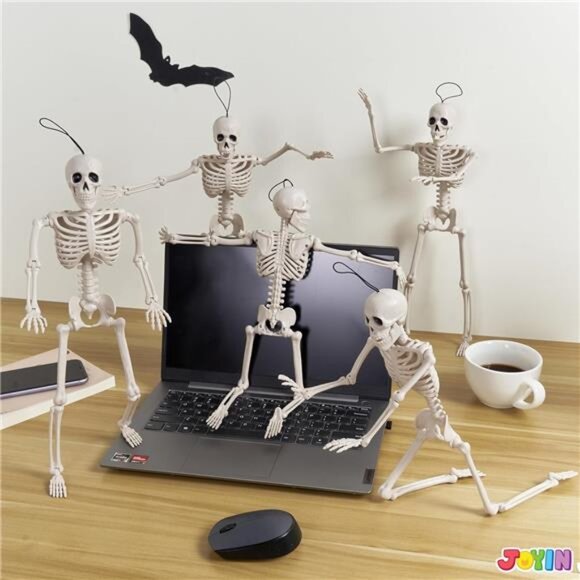 5 PCS Posable Halloween 16 Inches Full Body Posable Joints Hanging Skeletons - Picture 4 of 7